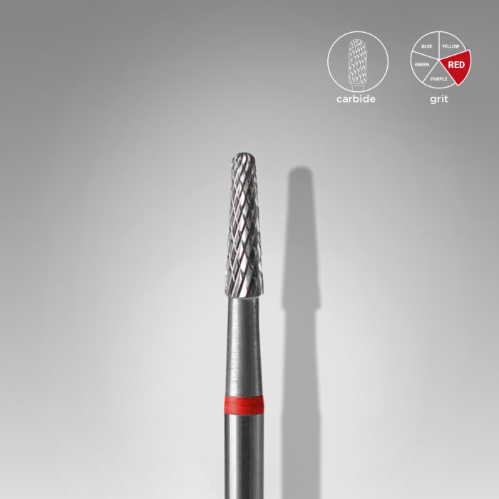 Hartmetallfräse "Kegel", rot, Durchmesser 2,3 mm / Arbeitsbereich 8 mm