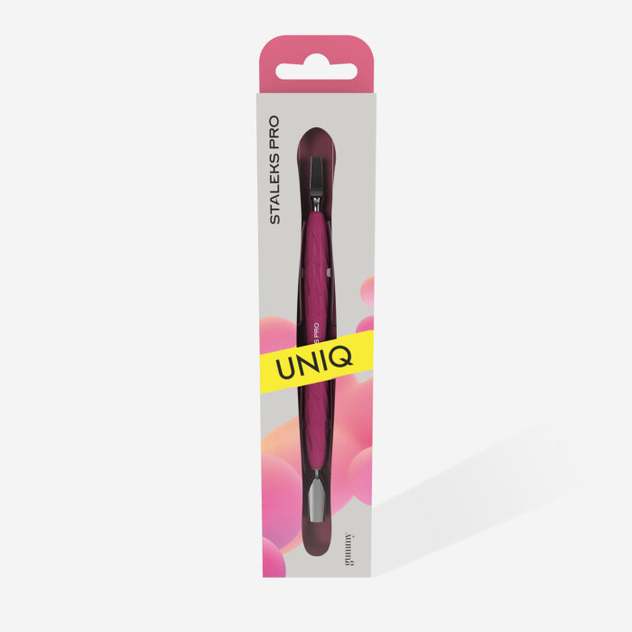 Nagelhautschieber mit Silikongriff "Gummy" UNIQ 10 TYP 5 (schmaler runder Schieber + breite Klinge) – Bild 2