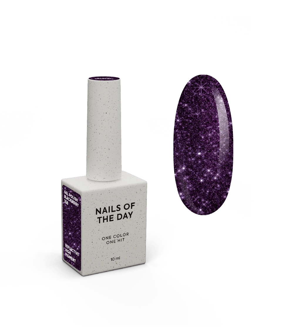 NAILSOFTHENIGHT Gel Polish Blackberry - Violett - Gel-Lack mit reflektierenden Glitzerpartikeln, 10 m
