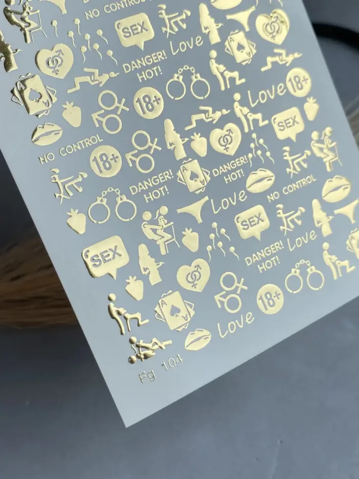 Nagelsticker 18+ Slider-Design UAslider Gold Nr. FG-104