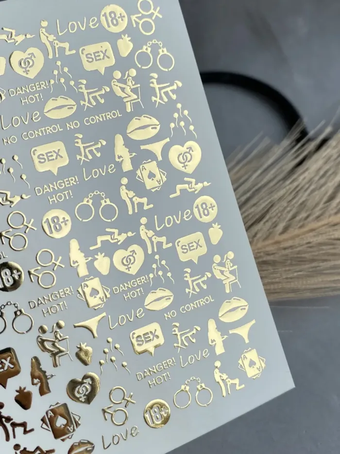 Nagelsticker 18+ Slider-Design UAslider Gold Nr. FG-104 – Bild 2