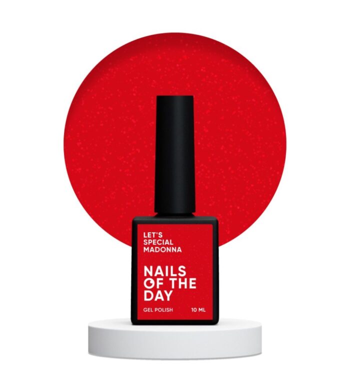 Gellack Rot mit Schimmer NAILSOFTHEDAY Let’s special Madonna, 10 ml