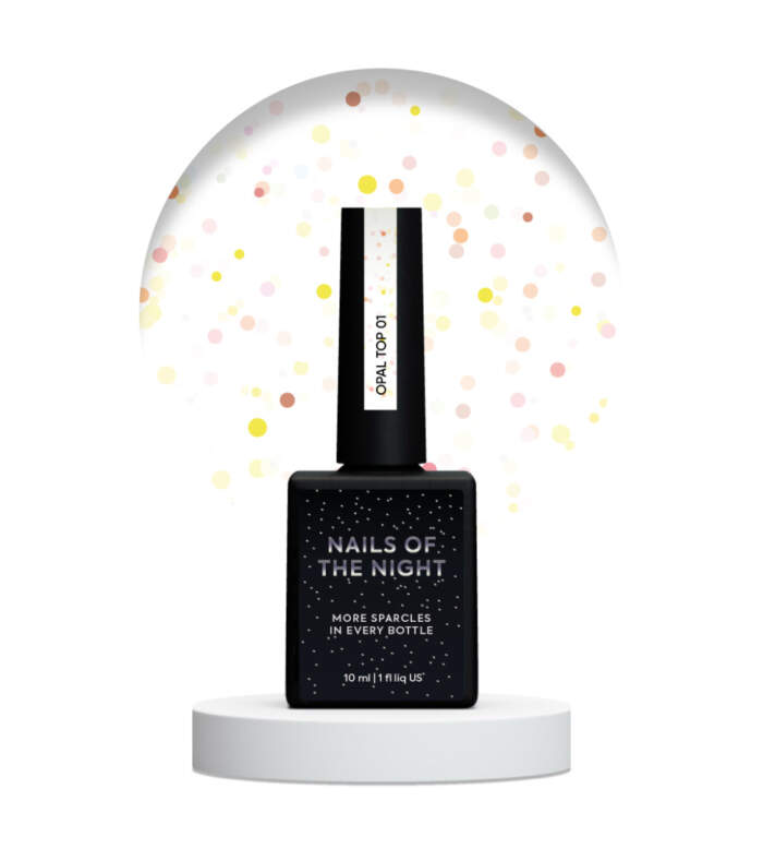 Top Halbtransparent Gold mit goldenen Partikeln NAILSOFTHENIGHT Opal top 01, 10 ml