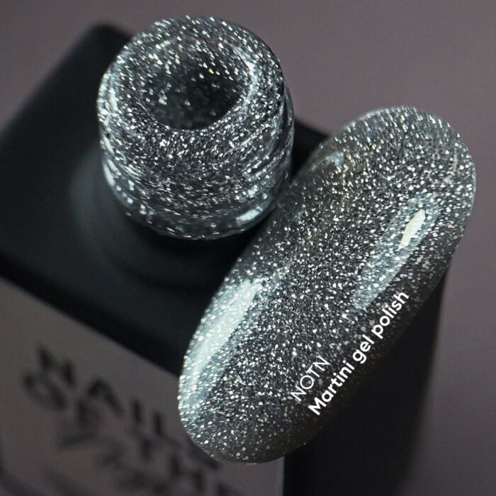 Gellack Hellgrau Silber Glänzend mit Schimmer NAILSOFTHENIGHT Martini Gel Polish, 10 m – Bild 2