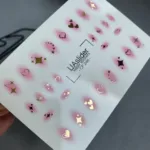 Nagelsticker Sternen und Herzen Slider-Design UAslider Color and Foil Gold Rosa Nr. CF-246