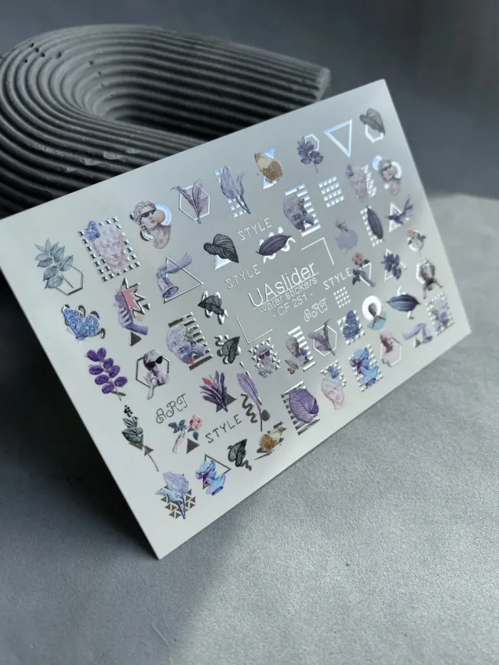 Nagelsticker Slider-Design UAslider Color and Foil Silber Nr. CF-251