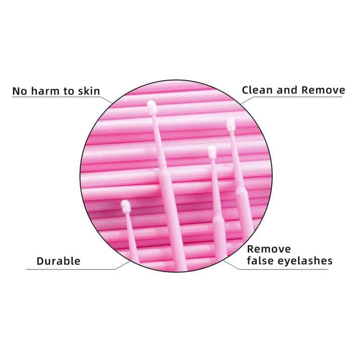 Fenshine 100 Stück Mikro-Applikatoren-Bürsten Einweg-Wimpernverlängerung-Bürsten (Rosa) – Bild 2