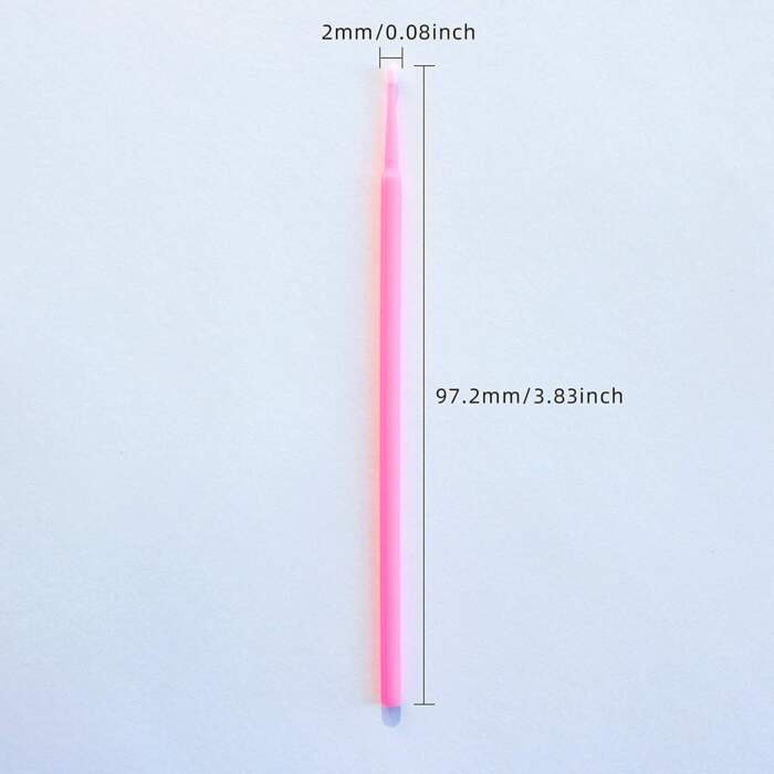 Fenshine 100 Stück Mikro-Applikatoren-Bürsten Einweg-Wimpernverlängerung-Bürsten (Rosa) – Bild 5