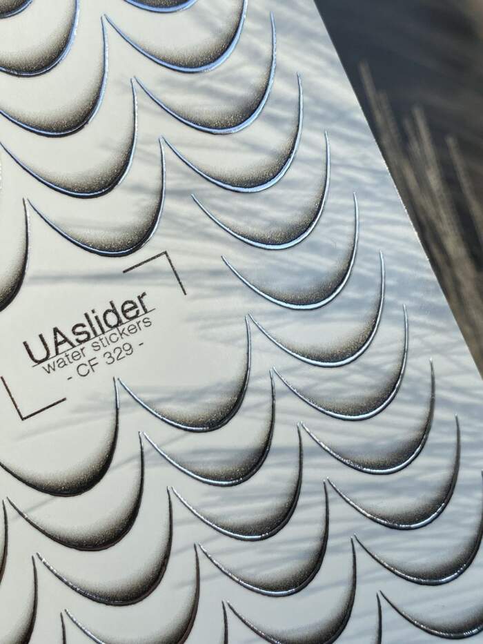 Nagelsticker French Ombre Slider-Design UAslider Silber Schwarz Nr. CF-329 – Bild 3