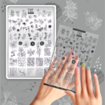 Stamping-Schablone Groß Taki Da 13 SPRING mit Demo-Blatt (mit Design Blatt)