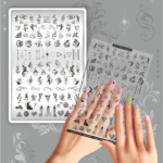 Stamping Plate DEMO Taki Da - 24 SYMMETRY - Stamping-Schablone mit Demo-Sheet 10x15 cm (mit Vorlagenblatt)