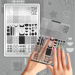 Stamping Plate DEMO Taki Da 26 CLASSIC - Stamping-Schablone mit Demo-Sheet 10x15 cm (mit Vorlagenblatt)