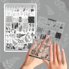 Stamping-Schablone Groß Taki Da 03 FITO mit Demo-Blatt (mit Design Blatt)