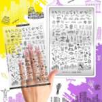 Stamping Plate DEMO Taki Da - 36 VOYAGE - Stamping-Schablone mit Demo-Sheet (mit Vorlagenblatt)