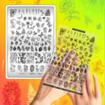 Stamping Plate DEMO Taki Da -43 THREE SEASONS - Stamping-Schablone mit Demo-Sheet (mit Vorlagenblatt)