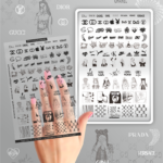 Stamping Plate DEMO Taki Da - 06 STIL - Stamping-Schablone mit Demo-Sheet (mit Vorlagenblatt)