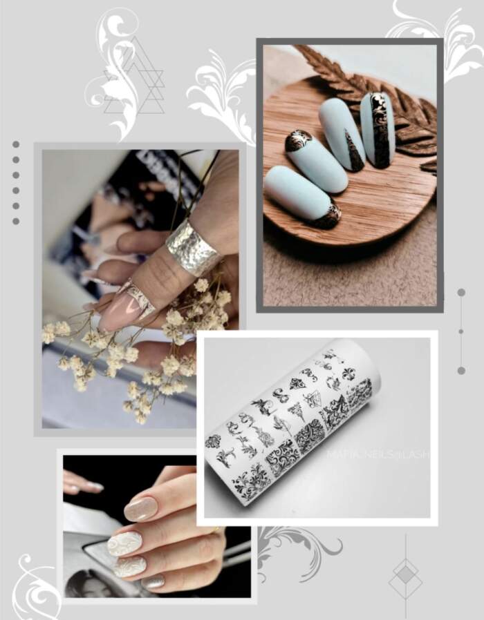 Stamping-Schablone Groß Taki Da 24 SYMMETRY mit Demo-Blatt (mit Design Blatt) – Bild 3