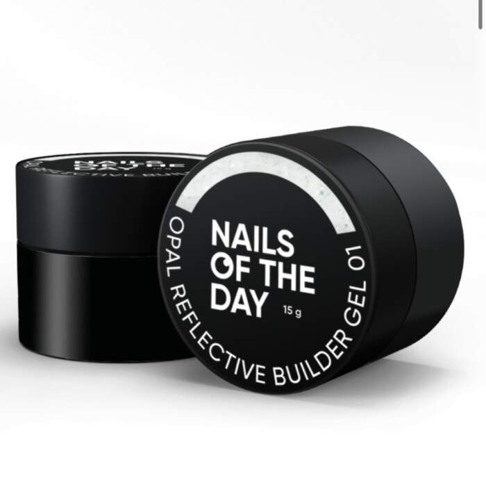NAILSOFTHEDAY Opal reflective Builder Gel Milk mit Schimmer 01, 15 ml