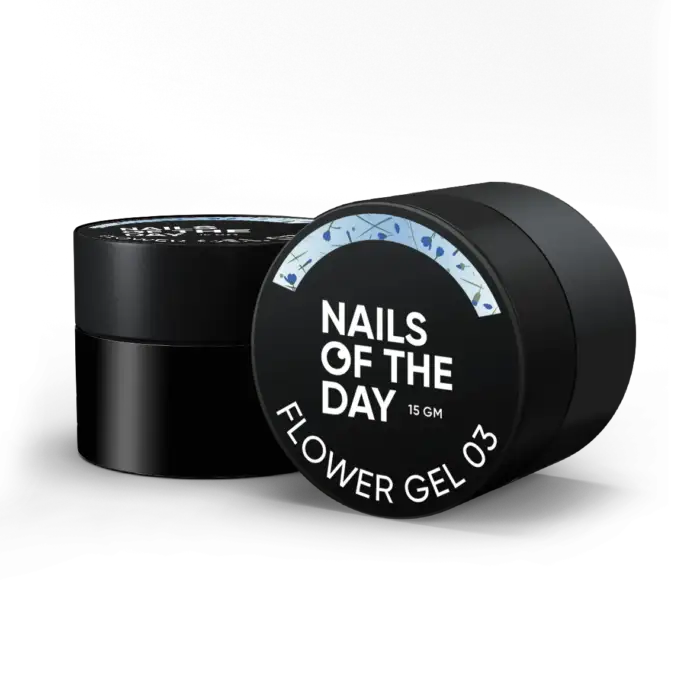 NAILSOFTHEDAY Flower Builder Gel, Aufbaugel mit Trockenblumen BLAU 03, 15 g – Bild 4