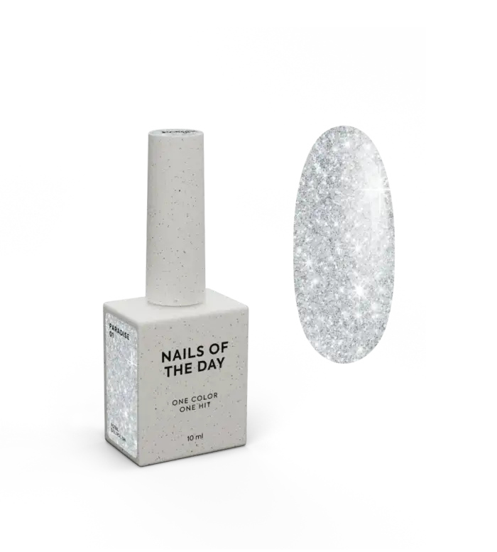NAILSOFTHEDAY Paradise Gel Polish 01 - Silber mit Glitzer, 10 ml