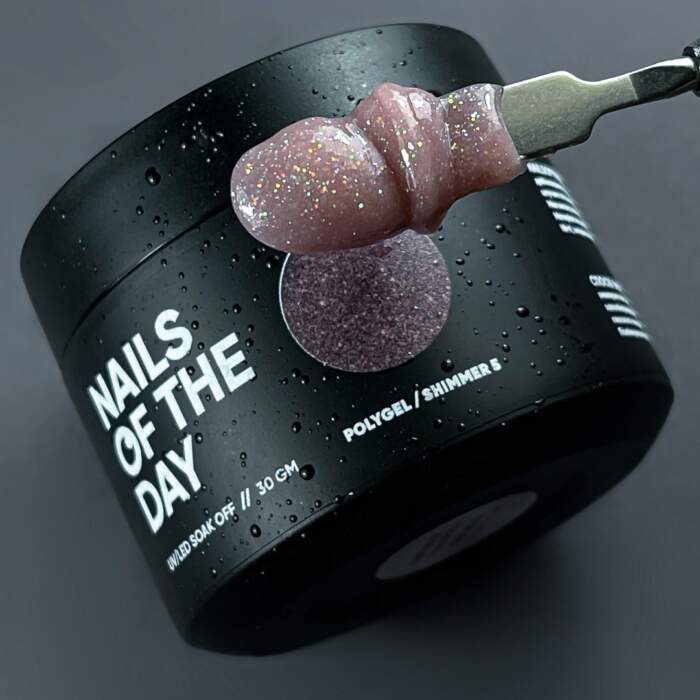 NAILSOFTHEDAY Polygel Shimmer 05 - Dunkelrosa mit Schimmer, 30 g – Bild 3