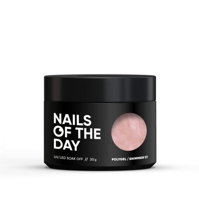 NAILSOFTHEDAY Polygel Shimmer 07 - NUDE Champagne mit Schimmer, 30 g