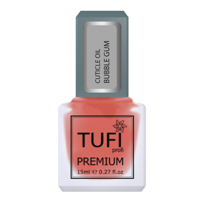 Cuticle Oil TUFI profi PREMIUM Nagelhautöl mit Pinsel Kaugummi, 15 ml