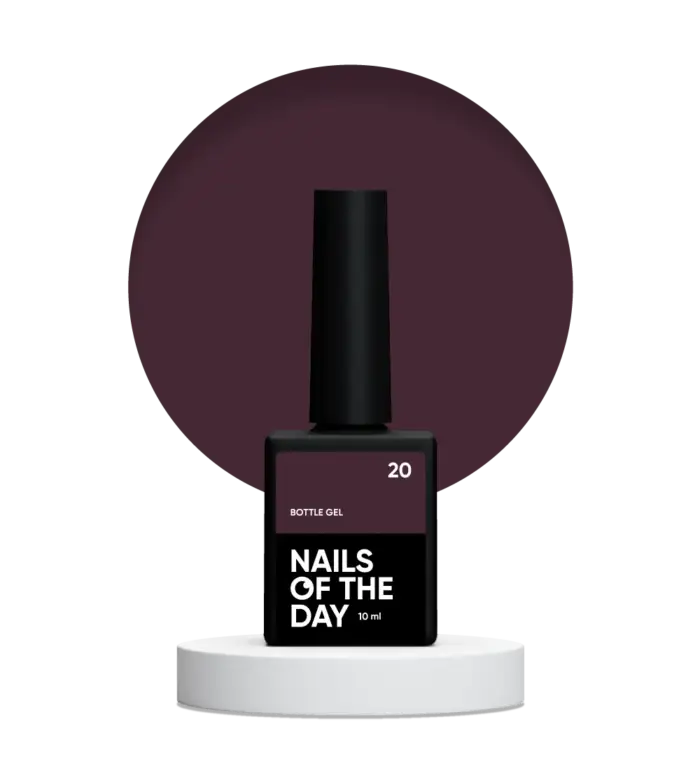NAILSOFTHEDAY Bottle Gel 20 -Gel Braun mit violettem Unterton Ultrastark, 10 ml