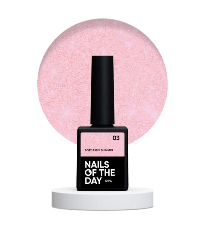 NAILSOFTHEDAY Bottle Gel Shimmer 03 -Gel mit Schimmer Hellrosa Ultrastark, 10 ml