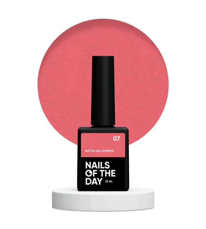 NAILSOFTHEDAY Bottle Gel Shimmer 07- Gel mit Schimmer Korallenrot Ultrastark, 10 ml