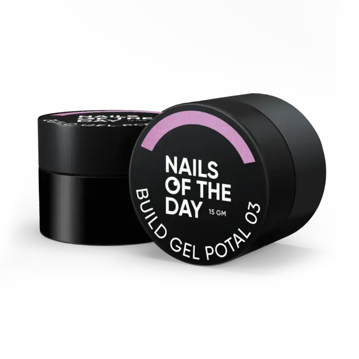 NAILSOFTHEDAY Build Gel Potal 03 – Rosa Aufbaugel mit Folienpartikeln, 15 ml