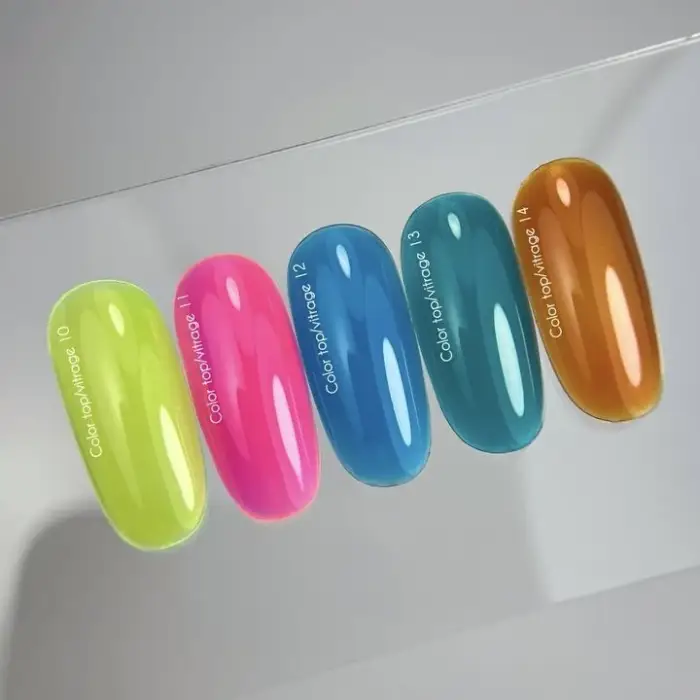 NAILSOFTHEDAY Color Top/Vitrage 10 - halbtransparentes Neongelb ohne Klebeschicht, 10 ml – Bild 2
