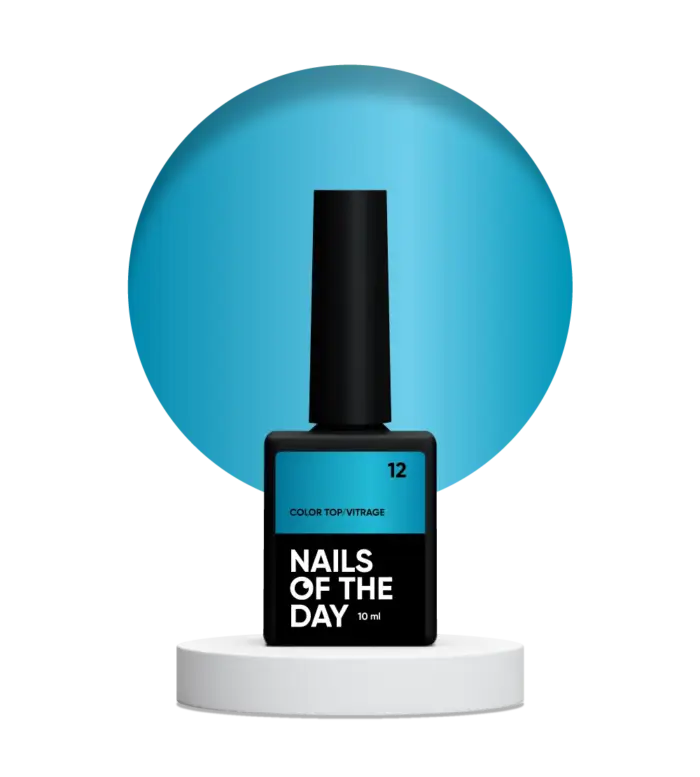NAILSOFTHEDAY Color Top/Vitrage 12 - halbtransparentes gesättigtes Blau ohne Klebeschicht, 10 ml