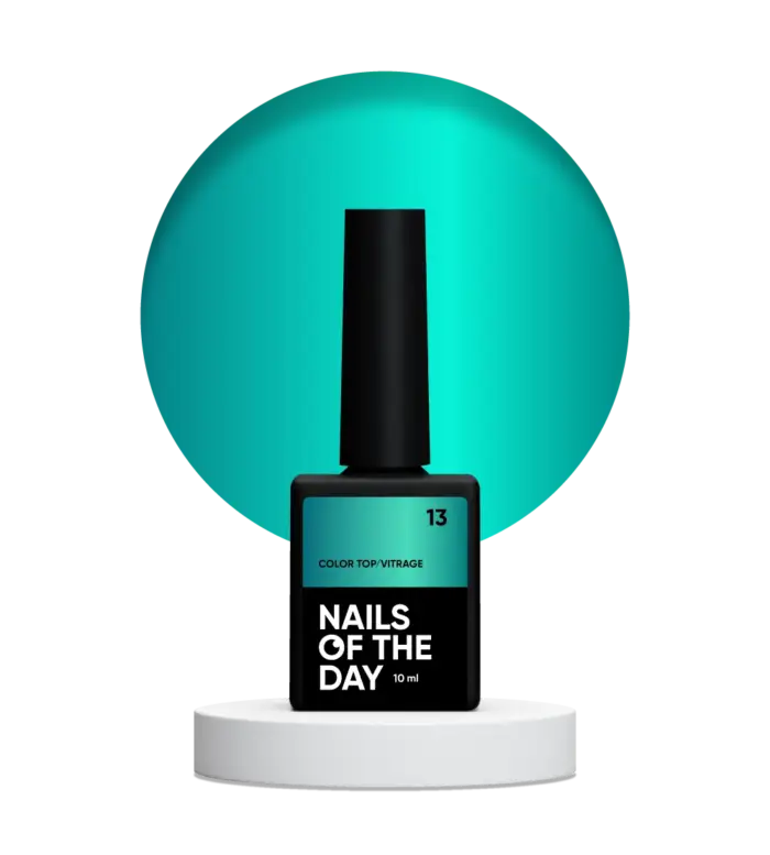 NAILSOFTHEDAY Color Top/Vitrage 13 - halbtransparentes Tiefblau ohne Klebeschicht, 10 ml