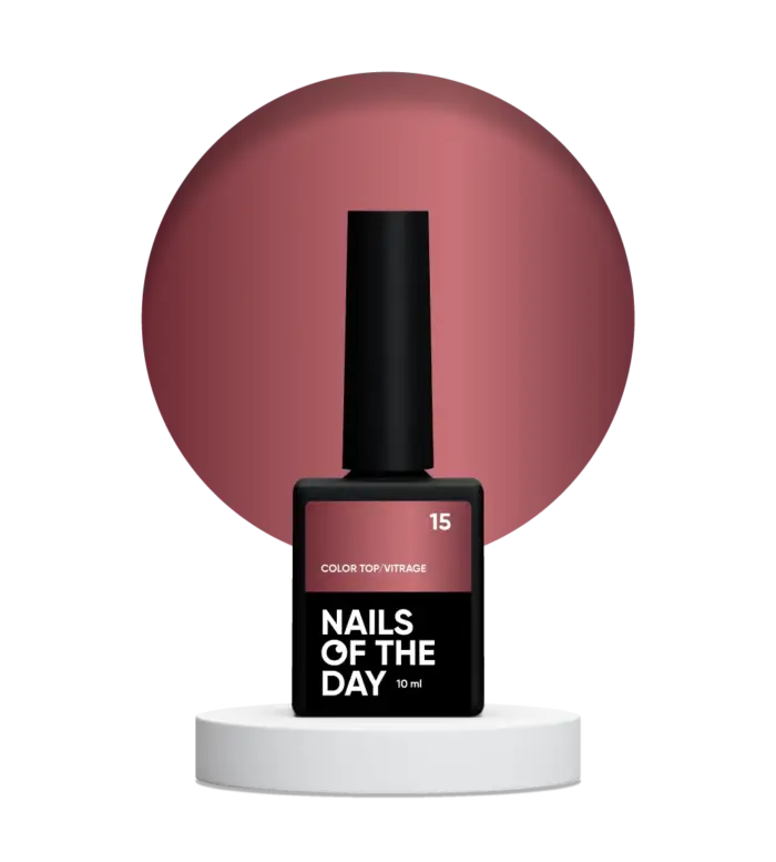 NAILSOFTHEDAY Color Top/Vitrage 15 - halbtransparentes Braun ohne Klebeschicht, 10 ml