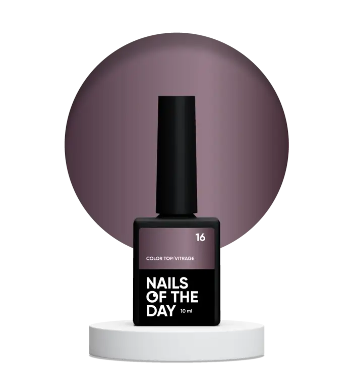 NAILSOFTHEDAY Color Top/Vitrage 16 - halbtransparentes rauchiges Pflaumenbraun ohne Klebeschicht, 10 ml