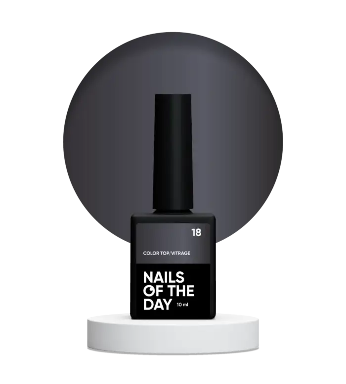 NAILSOFTHEDAY Color Top/Vitrage 18 - halbtransparentes Graphit ohne Klebeschicht, 10 ml