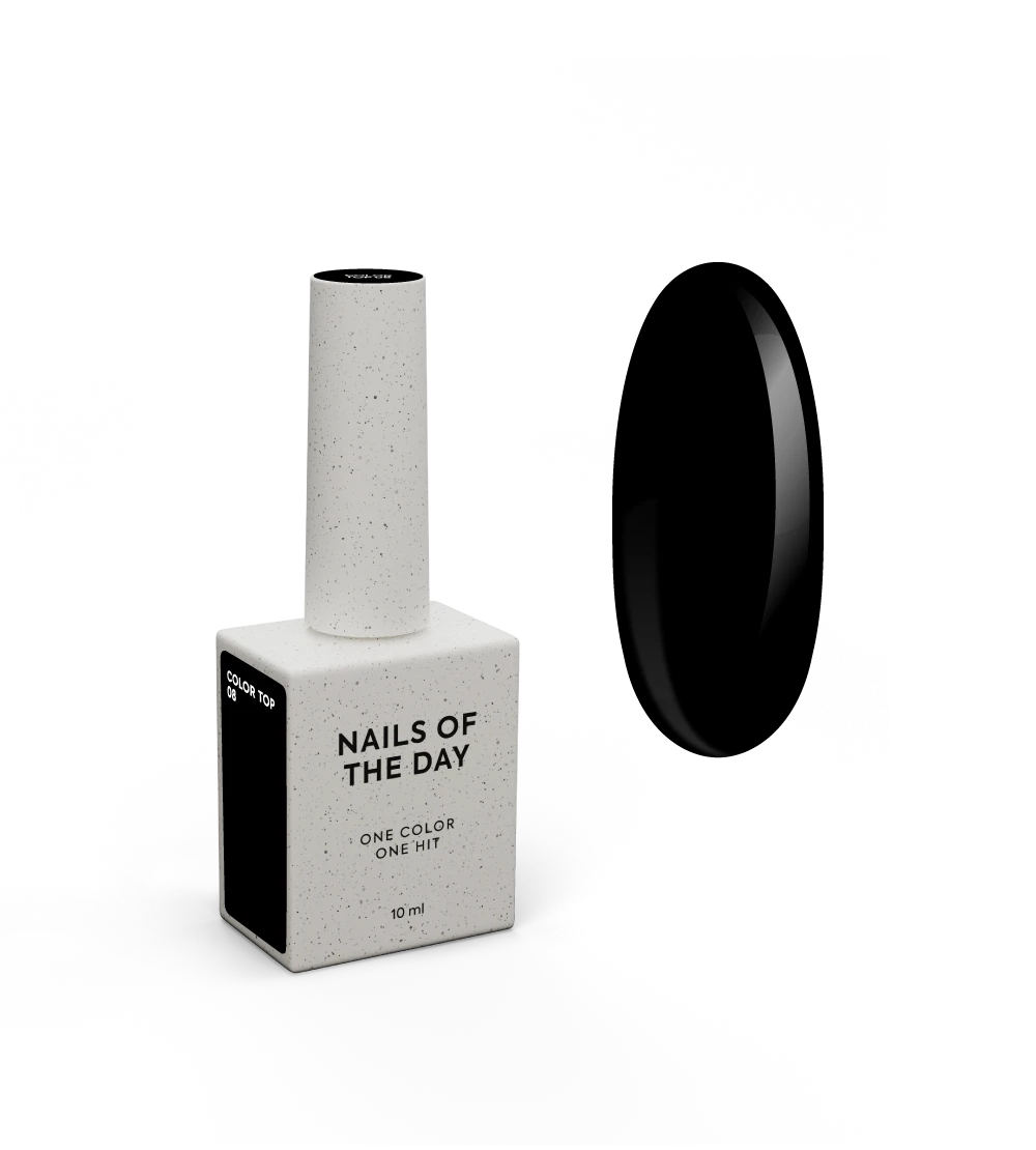 NAILSOFTHEDAY Color top 08 - Top Schwarz ohne Klebeschicht, 10 ml