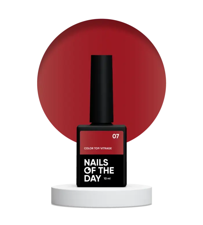 NAILSOFTHEDAY Color Top/Vitrage 07 - halbtransparentes Rot, 10 ml