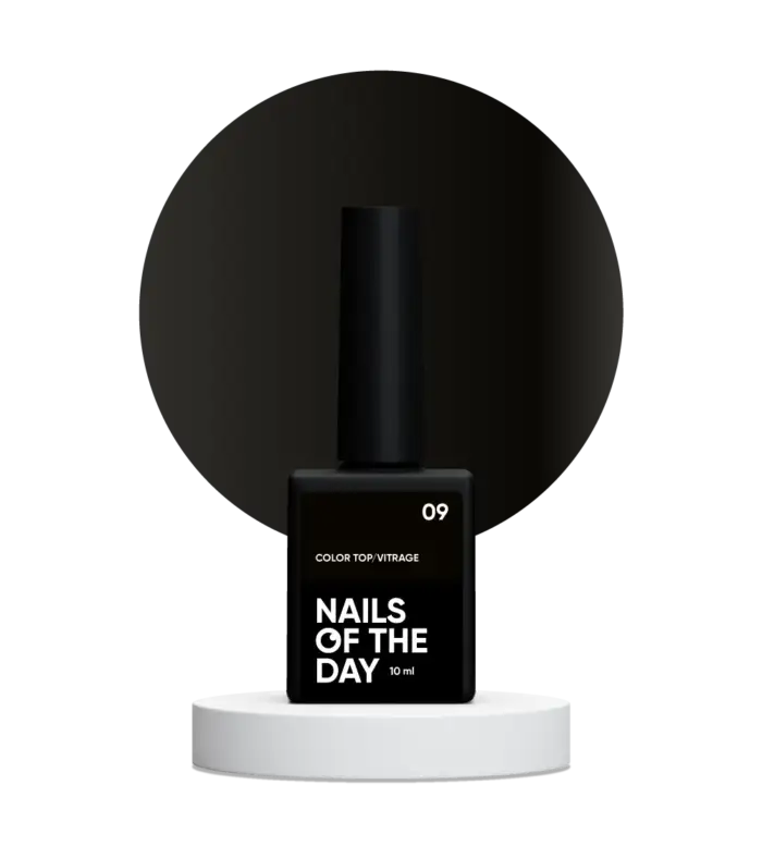 NAILSOFTHEDAY Color Top/Vitrage 09 - halbtransparentes Schwarz, 10 ml
