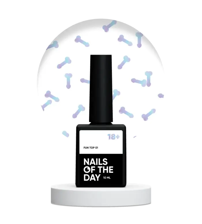 NAILSOFTHEDAY Fun! Top 01 – Top Coat mit holografischen Partikeln, ohne Schwitzschicht, 10 ml