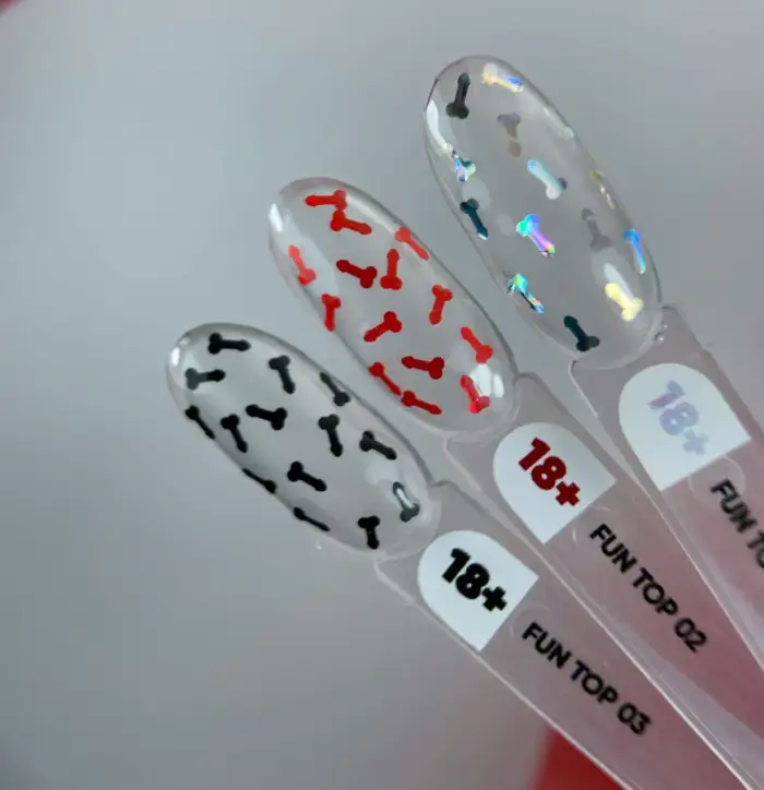 NAILSOFTHEDAY Fun! Top 03 – Top Coat mit schwarzen Elementen, ohne Schwitzschicht, 10 ml – Bild 2