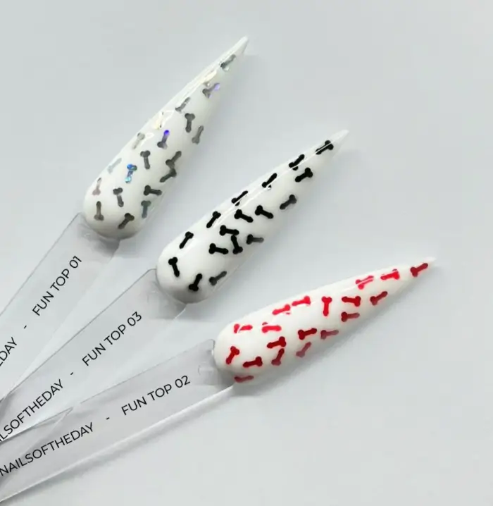 NAILSOFTHEDAY Fun! Top 03 – Top Coat mit schwarzen Elementen, ohne Schwitzschicht, 10 ml – Bild 3