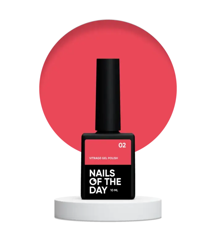 NAILSOFTHEDAY Vitrage Gel Polish 02 – Glasrotes Gel-Nagellack, 10 ml