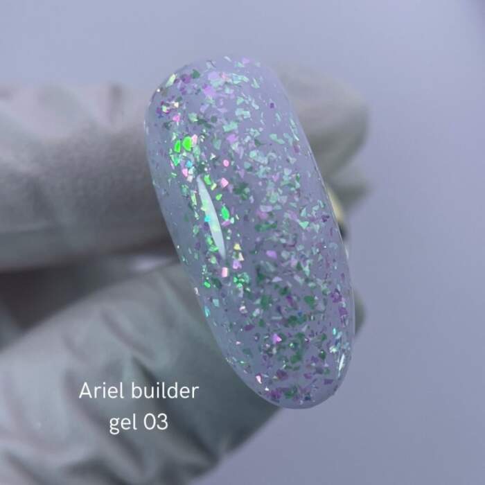 NAILSOFTHENIGHT Ariel Builder Gel 03 – Aufbaugel mit bunten Yuki-Flakes für Nägel, 15 g – Bild 4