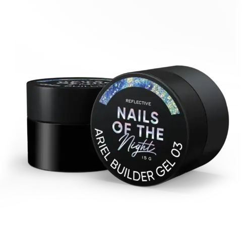 NAILSOFTHENIGHT Ariel Builder Gel 03 – Aufbaugel mit bunten Yuki-Flakes für Nägel, 15 g