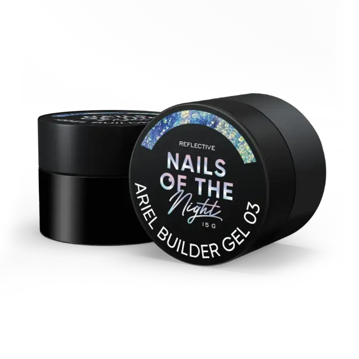 NAILSOFTHENIGHT Ariel Builder Gel 03 – Aufbaugel mit bunten Yuki-Flakes für Nägel, 15 g