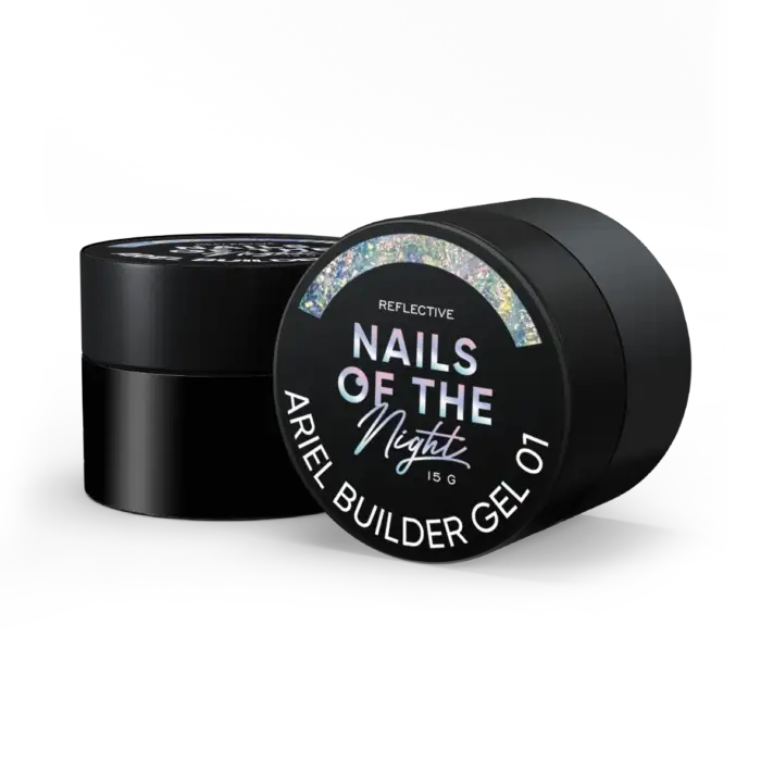NAILSOFTHENIGHT Ariel Builder Gel 01 – Aufbaugel mit bunten Yuki-Flakes für Nägel, 15 g