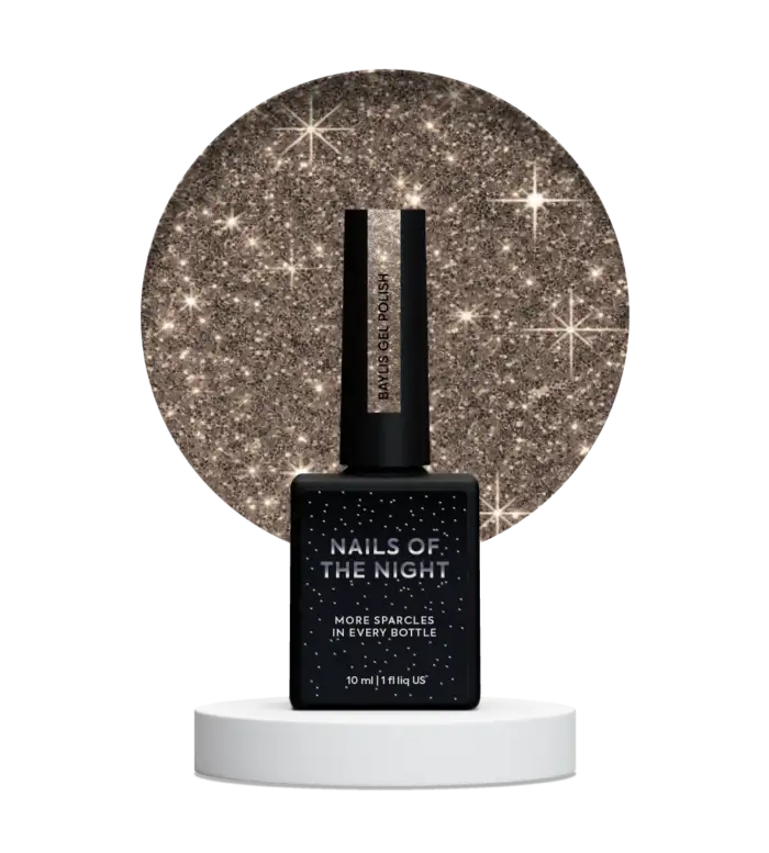 Gel Polish NAILSOFTHENIGHT Baylis–UV/LED-Nagellack Gold mit reflektierenden Glitzerpartikeln, 10 ml