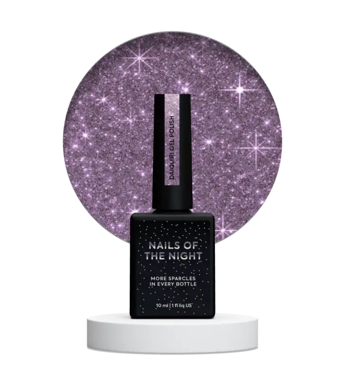 Gel Polish NAILSOFTHENIGHT Daiquiri–UV/LED-Nagellack Lila mit reflektierenden Glitzerpartikeln, 10 ml